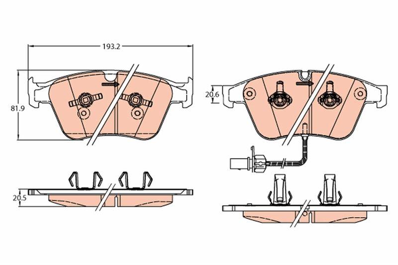 DİSK FREN BALATASI ÖN AKS CONTINENTAL 2005->>. FLYING 2013->> - TRW - OEM 3W0698151R