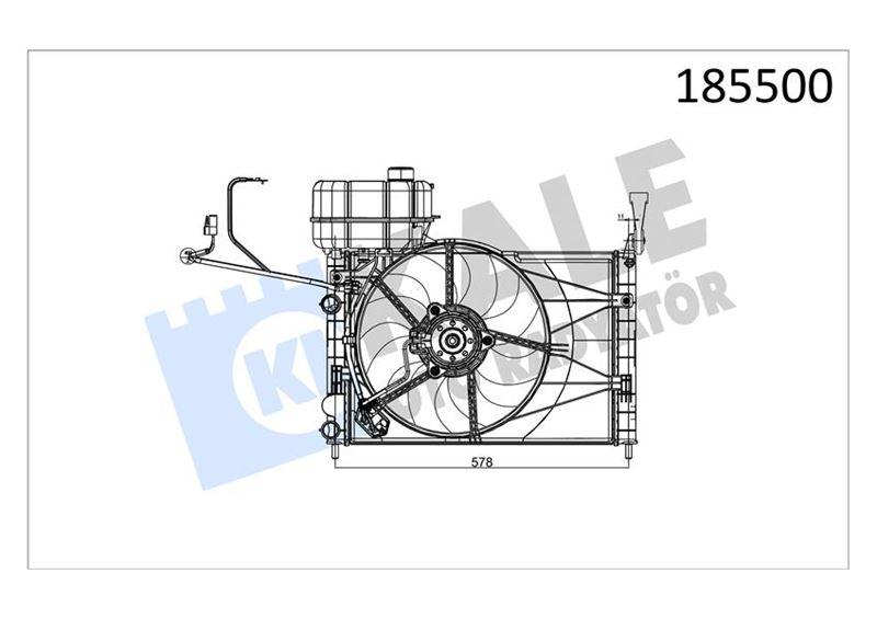 RADYATÖR+FAN+DAVLUMBAZ (MODÜL) PALIO 1.2 AUT KLİMALI - KALE - OEM 51755309