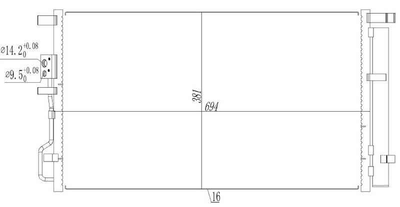 KLİMA BRAZİNG CONDENSER A/M()TUCSON 2015+ — ORIS CHY939016 - ORIS - OEM 97606