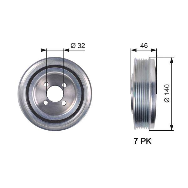 KRANK KASNAGI DUCATO 2.3JTD IVECO DAILY 2.3D 02> - GATES - OEM 504017415