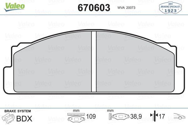 FREN BALATASI ON (108.8 mm) FIAT SERCE M124 M131 DKS 1600 - VALEO - OEM 4236412