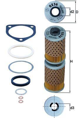 YAĞ FİLTRESİ Oil filter element — MAHLE OX36D - MAHLE