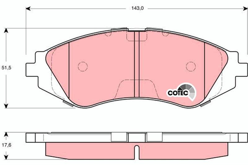 ÖN FREN BALATASI LACETTI 1.4-1.6-1.8 2.0D 04> NUBIRA 1.4-1.6-1.8 2.0D 04> - TRW - OEM 96405129