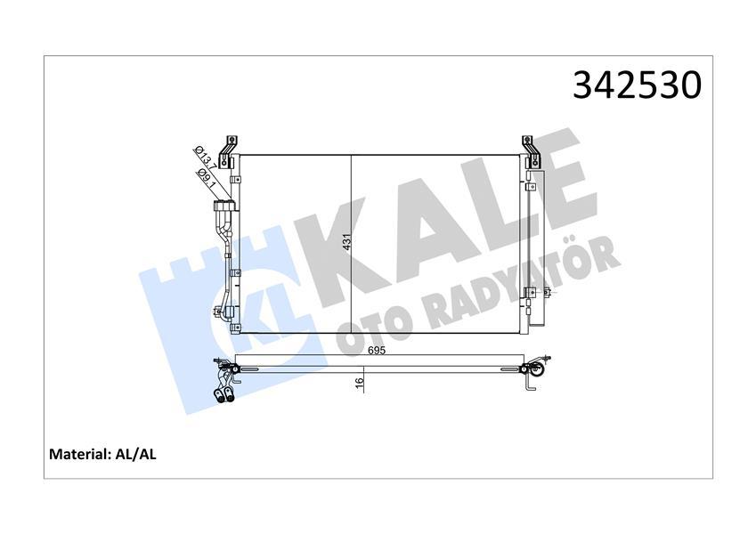 KLİMA KONDENSERİ HYUNDAI İX55-VERACRUZ (AL-AL) - KALE - OEM 976063J100