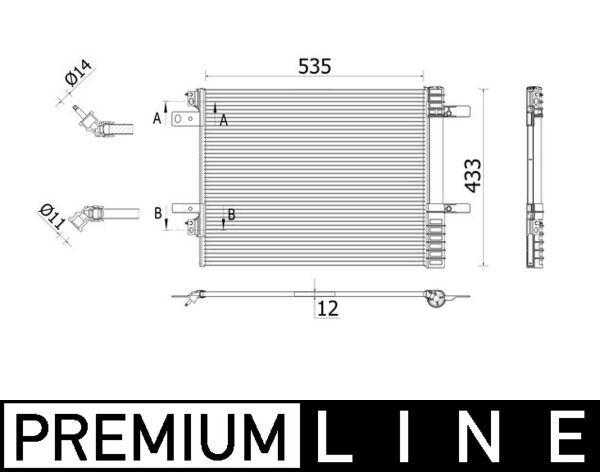 KLİMA RADYATÖRÜ (KONDANSATÖRÜ) OPEL GRANDLAND P5008 16> P3008 16> P308 14>C4 13> 1.5-1.6-2.0 BLUEHDI 1.2-16 XHT PureTech AL/BRZ 533X430,1X12 - MAHLE - OEM 3552498