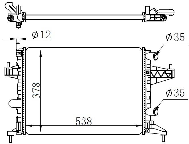 SU RADYATORU CORSA C 1.2 1.4 COMBO 1.4 TIGRA 1.4 - VALEO - OEM 1300236