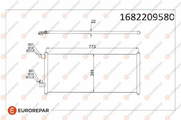 KLIMA RADYATÖRÜ CONNECT 02>14 1.8 TDCI 75-90-110PS - EUROREPAR - OEM 2T1H19710AC
