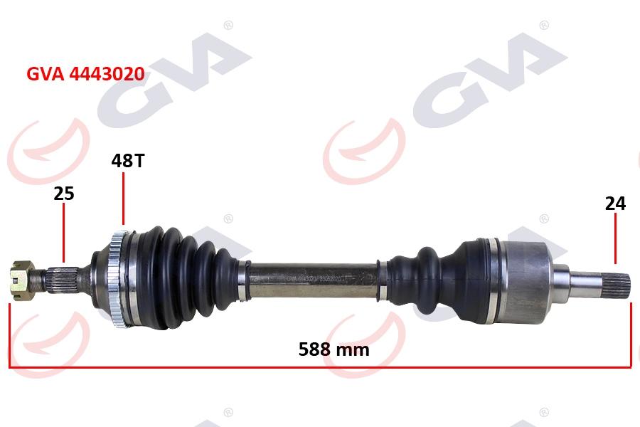 KOMPLE AKS SOL P206 GTI 2.0 HDİ ABS'Lİ (588mm) - GVA - OEM 3272.YE