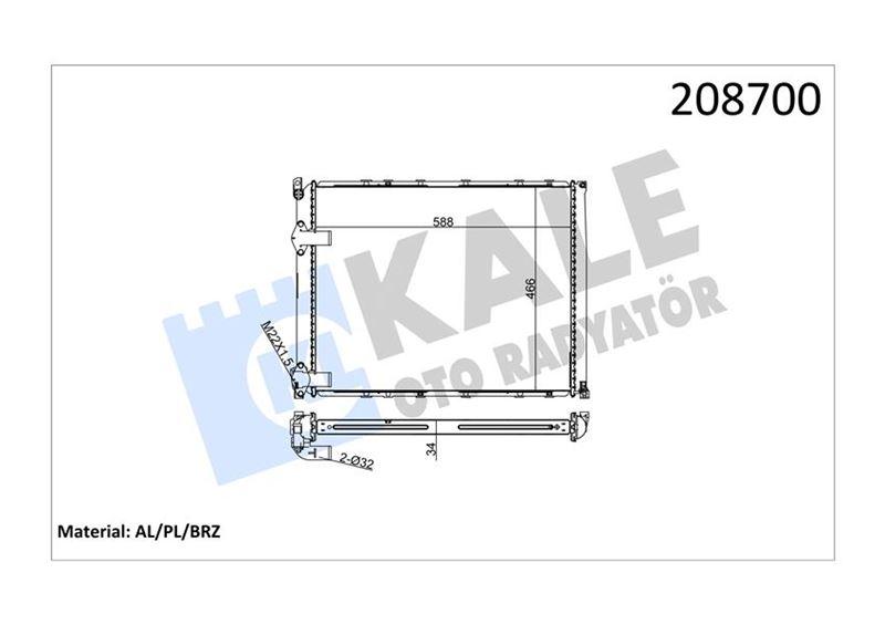 RADYATOR SAFRANE 2 SIRA CU+PL - KALE - OEM 7701035723