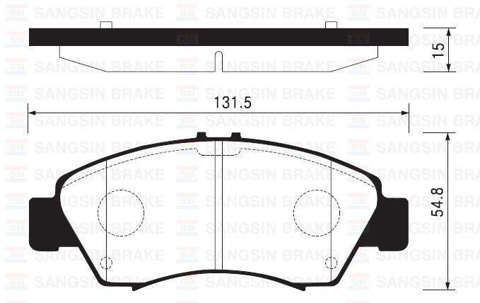 ÖN FREN BALATA (KÜÇÜK TİP) HONDA CIVIC 1.6L D16 SI enjeksiyonlu 92-95 1.4L D14A EURO 96-00 / JAZZ 1.4L L13A GD 02-08 - SANGSIN - OEM 45022SR3G01