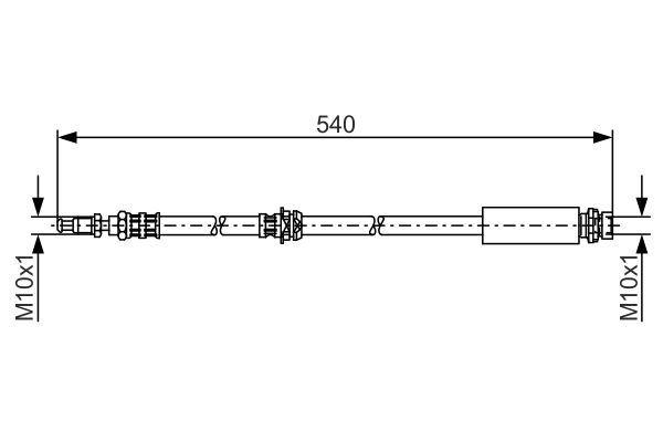 FREN HORTUMU ÖN SAĞ-SOL FORD FUSİON 02> (UZUNLUK: 494mm) - BOSCH