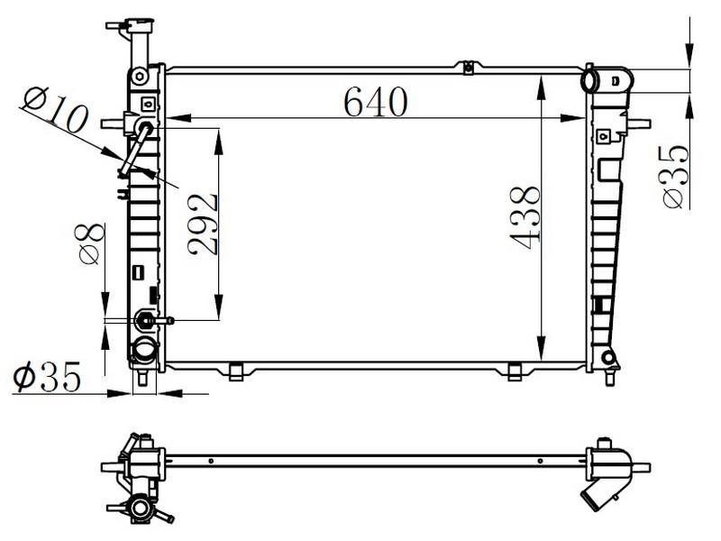RADYATOR BRAZİNG AT(640X438X18)TUCSON 2.0İ 04+ 67479 - ORIS - OEM 253102E500