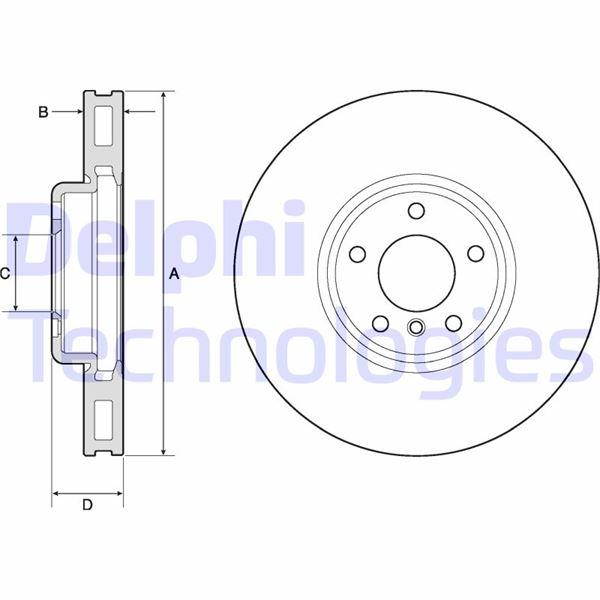 FREN DISKI ON SAG BMW F07 F10 F11 F06 F12 F13 F01 F02 - DELPHI - OEM 34116898730