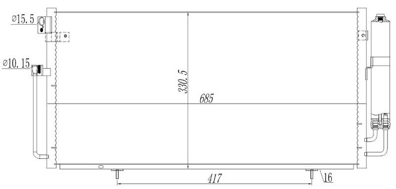 KLİMA KONDENSERİ SUZUKI SWİFT 1.0İ-1.3İ-1.6İ 16V 91=> (OTO.-MEK.) - ORIS - OEM 9531060EM1