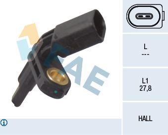 TEKERLEK HIZ SENSÖRÜ GOLF 5-JETTA 3-PASSAT-T5-T6-CADDY (03>) ÖN SOL - FAE - OEM 7H0927803