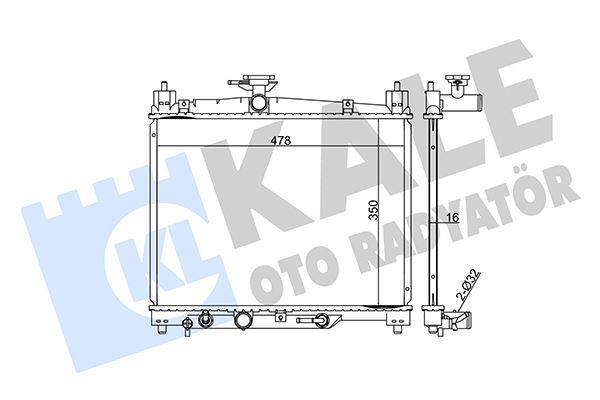 RADYATOR YARIS 1.0I (99+) (AT) AL PL BRZ - KALE - OEM 16400-23090