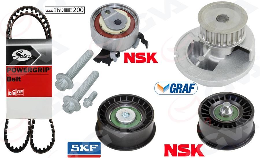 DEVİRDAİMLİ EKSANTRİK GERGİ KİTİ (162x200) ASTRA G 1.4 1.6 16V (98-05) VECTRA C 1.6 CORSA C 1.4 1.6 - GVA - OEM 95518060