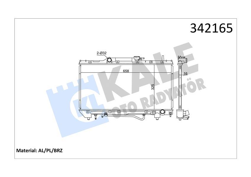 RADYATOR CARINA E 2.0 I  2.0 GLI (92-97) (AT) AL PL BRZ - KALE - OEM 1640074790