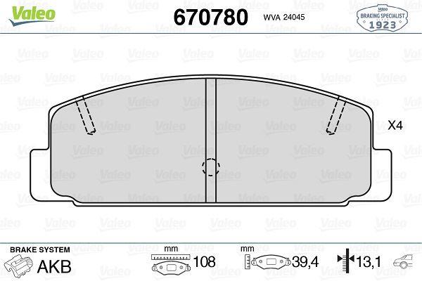 ARKA FREN BALATA MAZDA 323 LANTIS 1,8L BP DOHC BJ 99-01 / 626 FS GF 98-01 / MAZDA 6 2,0L LF-DE GG GH 02-> - VALEO - OEM GEYC2643Z