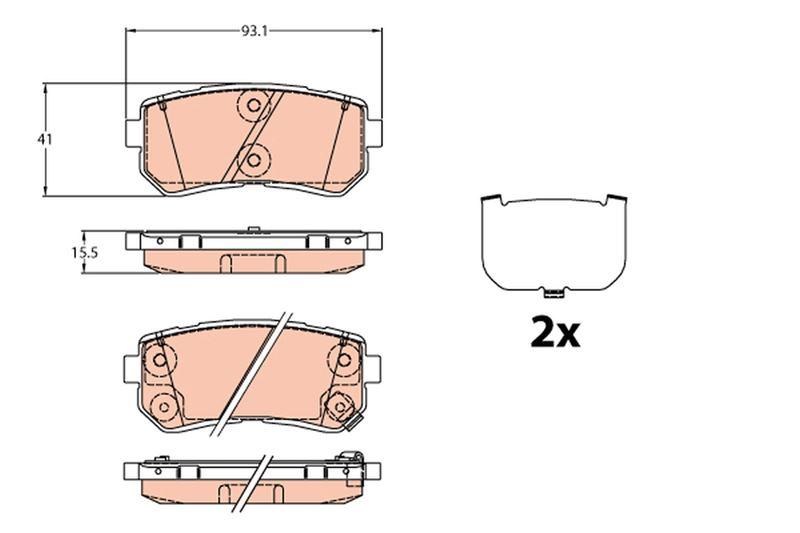 FREN BALATASI ARKA HYUNDAI IX-20 KONA SONATA VII -KIA OPTIMA PICANTO II SELTOS SOUL II A — TRW 199933 - TRW - OEM 58302D7A00