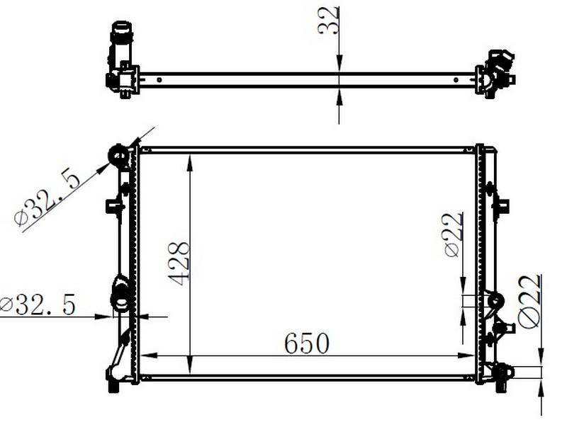 RADYATOR BRAZİNG MT(650X428X32)A3 1.2 TFSI 03- 65295 - ORIS - OEM 1K0121251CL
