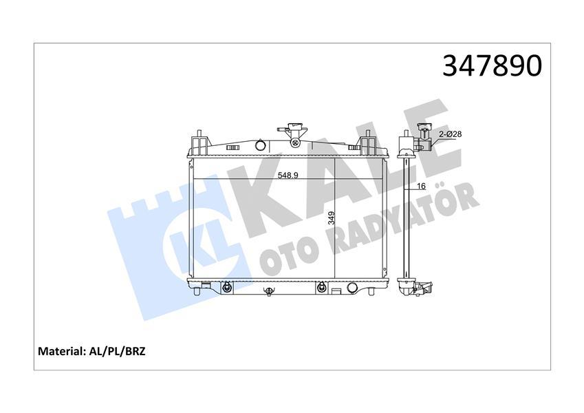 RADYATOR 2 (AT) AL PL BRZ - KALE - OEM ZY8415200A