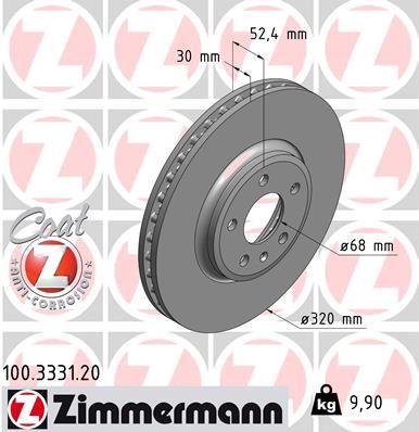 ÖN FREN AYNASI HAVALI A4-A4 AVANT 1.8 TFSI/2.0 TFSI/2.0 TDI/2.7 TDI/3.0 TDI/3.2 FSI QUATTRO/S4 QUATT 986479468-DF6015S - ZIMMERMANN - OEM 8K0615301A