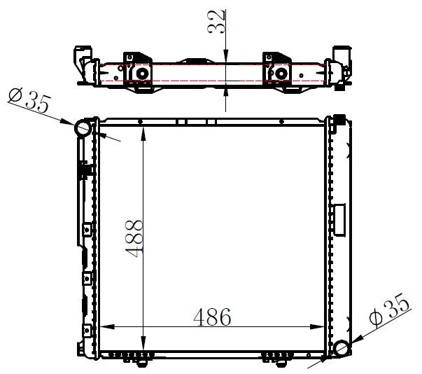 RADYATOR BRAZİNG MT(486X488X32)E 200/230 W124 84- - ORIS