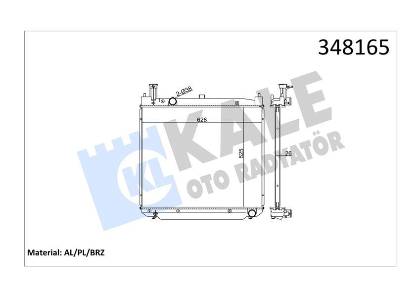 RADYATOR HIACE III HIACE IV HIACE V (MT) AL PL BRZ - KALE - OEM 1640030110