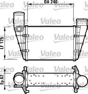 (x) TURBO RADYATÖRÜ (INTERCOOLER) PASSAT-A4-A6- 1.8 T-1.9 TDI (240x175x62) - VALEO - OEM 058145805A