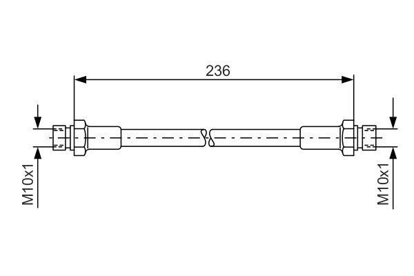 FREN HORTUMU TRANSPORTER T1-T2 (65-85) 236.00 MM - BOSCH - OEM 113611775B