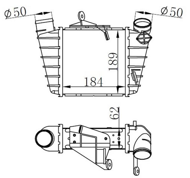 TURBO RADYATÖRÜ (INTERCOOLER) VW POLO 01=> SKODA FABİA 99=> (183X188X62) (MEK.-OTOM.) - ORIS - OEM 6Q0145804A