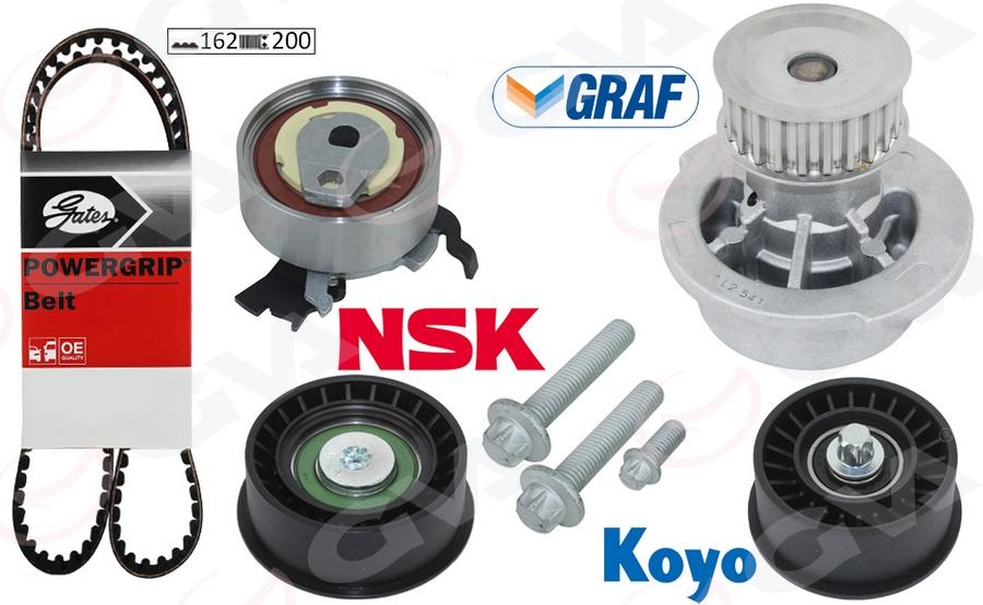 DEVİRDAİMLİ EKSANTRİK GERGİ KİTİ ASTRA G-CORSA C-VECTRA C-MERIVA A-ZAFIRA A 1.4-1.6-1.8 16V Z16-14XE - GVA - OEM 95518060