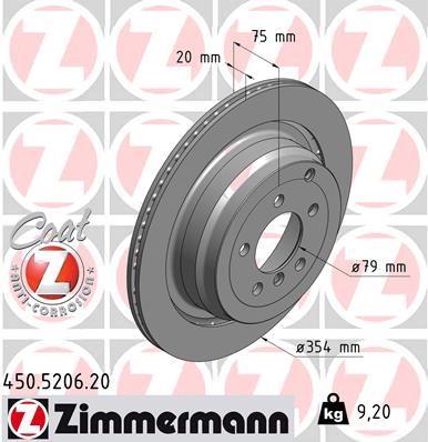 FREN DISKI ARKA LAND ROVER RANGE ROVER L320 L322 - ZIMMERMANN - OEM LR031844