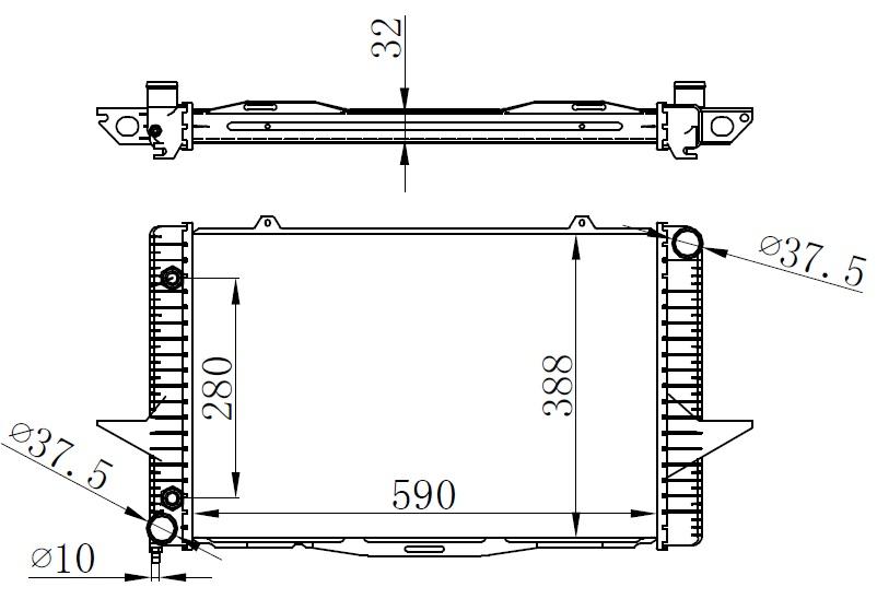 RADYATOR BRAZİNG AT(590X388X32)850 91+/ S70 96+/ V70 96+ 65535A-8601354-8601358 - ORIS - OEM 5003823