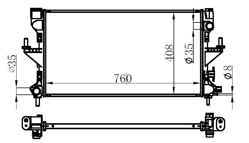 SU RADYATÖRÜ PEUGEOT BOxER-CITROEN JUMPER 2.2 3.0HDI 06=>FIAT DUCATO 2.3D MTJ 11=> (MT) (MEKANİK) (781x416x24) (1616950280-1382424080-1617023380-1618094280) - ORIS - OEM 1617117280