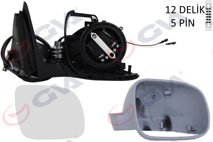 DIŞ DİKİZ AYNASI SAĞ PASSAT 97> ELEKTRİKLİ+ISITMALI+ASTARLI+ASFERİK 5 FİŞ VM-189NR - GVA - OEM 3B1857508F01C