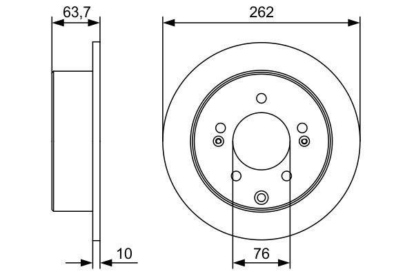 ARKA FREN DİSKİ (DOLU TİP) KIA CERATO 1,6L G4FC 10 - BOSCH - OEM 584110Q300