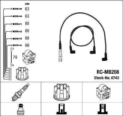ATESLEME KABLOSU SETI MERCEDES M110 W114 W123 W116 W126 - NGK - OEM A1101504018