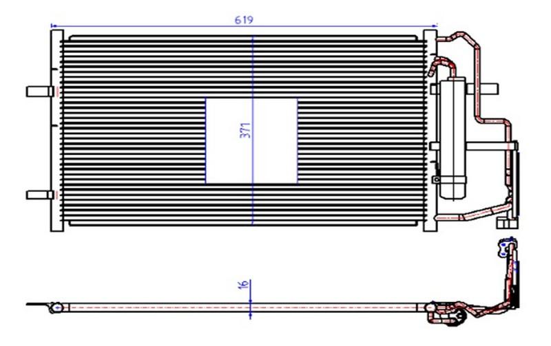 KLİMA KONDENSERİ MAZDA 3 1.6İ-2.0İ-2.3İ-2.5İ-2.2DE 09=> (625X349X16) (OTO.-MEK.) - ORIS - OEM BBP261480B