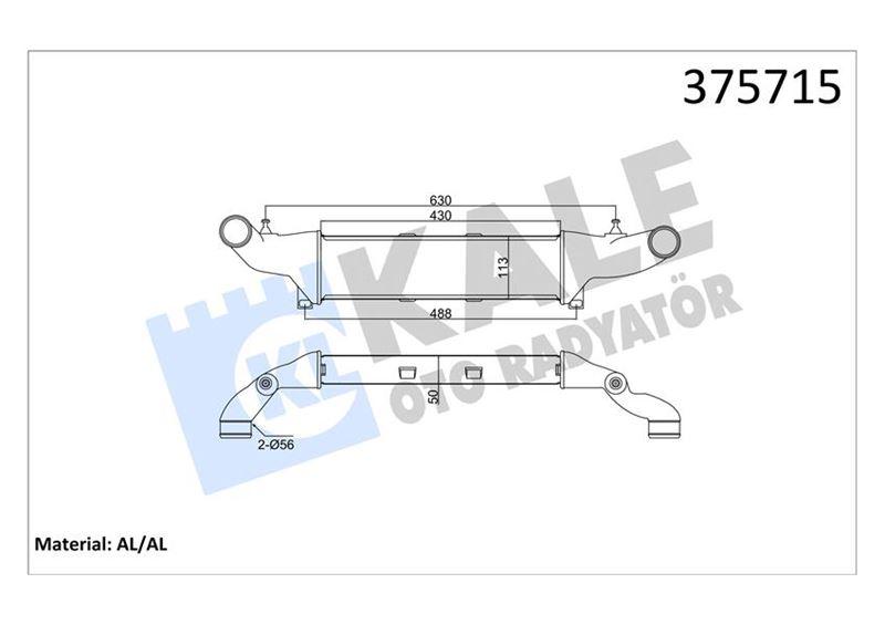 TURBOSARJ RADYATORU MERCEDES W202 S202 C208 A208 - KALE - OEM A2025001100