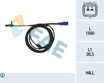 ABS HIZ SENSÖRÜ ARKA CITROEN C5 12/02> - FAE - OEM 4545.A5