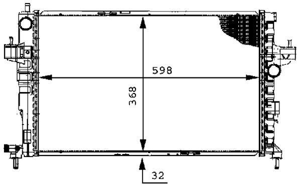 SU RADYATÖR CORSA C-COMBO C 1.7 Y17DT-Y17DTL (AC+KLİMASIZ+MEK) (540x375x26) - MAHLE - OEM 1300233
