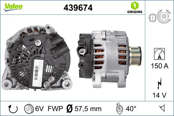 ALTERNATÖR 14V 150A PARTNER-BERLINGO-P206-P207-P307-C2-C3-C4-EXPERT-JUMPY-BOXER-JUMPER-DUCATO 1.6HDI-2.0HDI (439502) - VALEO - OEM 5705.AS
