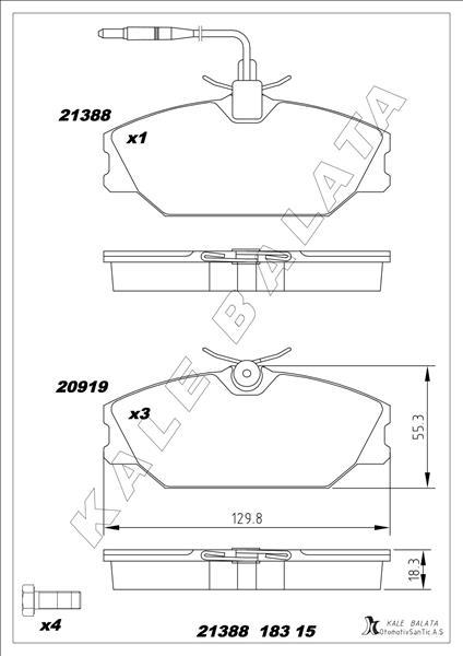 FREN BALATASI ON MEGANE I SCENIC SAFRANE LAGUNA ( FISLI ) - KALE BALATA - OEM 7701203730