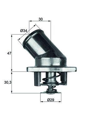 TERMOSTAT OPEL ASTRA F 1.6 16LZ2-16NZR - MAHLE - OEM 1338069