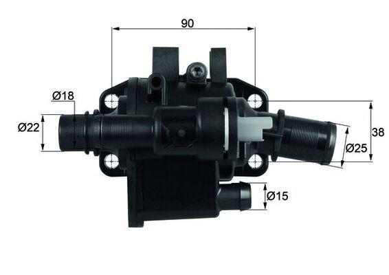 TERMOSTAT KOMPLE (SENSÖRLÜ) FORD FİESTA-PEUGEOT-CİTROEN 02> 1.4 HDİ-TDCİ EURO 4 - MAHLE - OEM 1336.V6