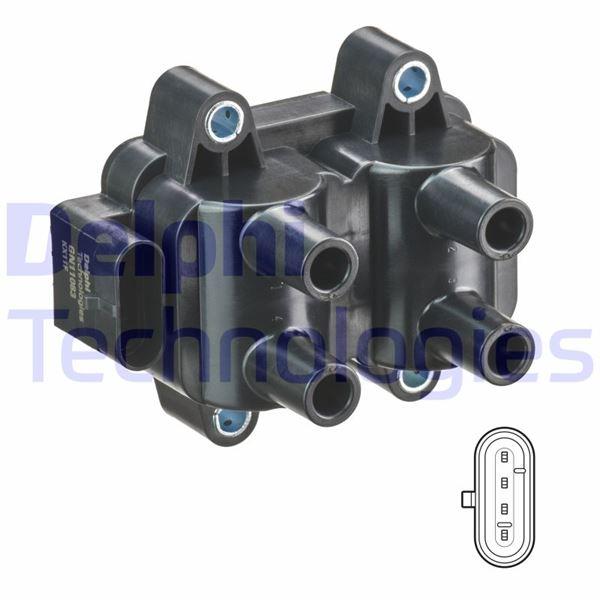 ATEŞLEME BOBİNİ ÇİFTLİ RENAULT KANGOO 01> CLIO I-II-III 92>05 MEGANE I 96> SCENIC 96>TWINGO 96> LOGAN 06>1.2 1.4 1.6 D4F K7J-K7M - DELPHI - OEM 224336134R