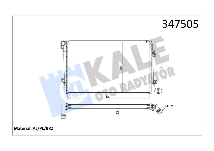 SU RADYATORU CADDY PASSAT GOLF JETTA OCTAVIA TOURAN ALTEA SUPERB 1.9 2.0TDI CFHC 04>13 - VALEO - OEM 1K0121251AK