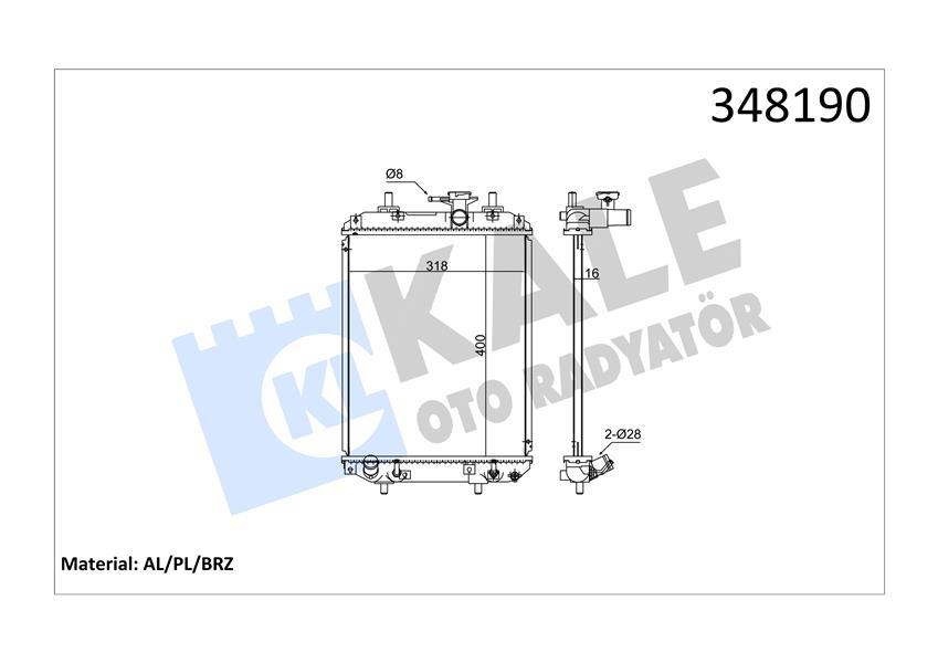 RADYATOR SIRION (AT) AL PL BRZ - KALE - OEM 16400B1010000